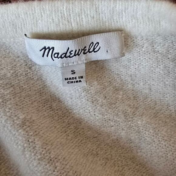 Madewell Merino Wool Alpaca Blend Kent Colorblock Open Cardigan Sweater - Picture 6 of 10